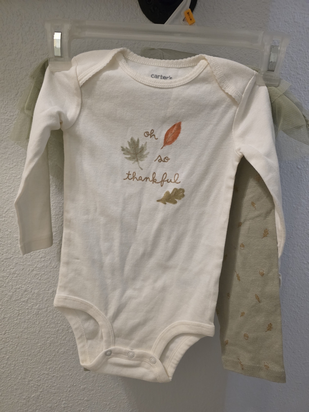 Carter's Floral Bodysuit Set in White & Green Baby 18M NWT